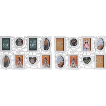 Dkd home decor Рамка за снимки DKD Home Decor 8 снимка Кристал Бял PP (58 x 2 x 37, 5 cm) (2 броя)