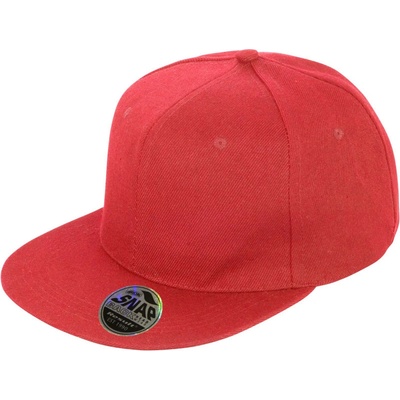 Result Headwear RC 083X s plochým kšiltem 6 panelová COT28083X00499-red Červená
