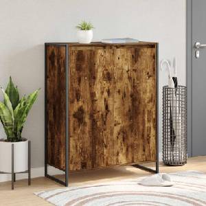 vidaXL Шкаф за обувки Димящ дъб 79 x 36 x 100 см Инженерна дървесина (886464)
