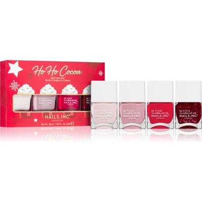 Nails Inc. Ho Ho Cocoa Feeling Merry lak na nechty 14 ml + Oh Hey Holidays lak na nechty 14 ml + Festive Feels lak na nechty 14 ml + Show Your Sparkle lak na nechty 14 ml