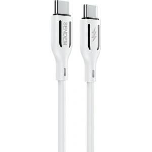 SENDEM Кабел Sendem T77, USB - C към USB - C, 1.2m, 66W, Бял