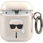 Karl Lagerfeld KLA2UKHGD калъф за AirPods златист, Glitter Karl`s Head (KLA2UKHGD)