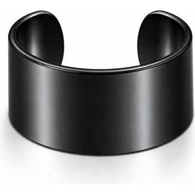 SARINES Minimalistický černý earcuff z chirurgické oceli S1385