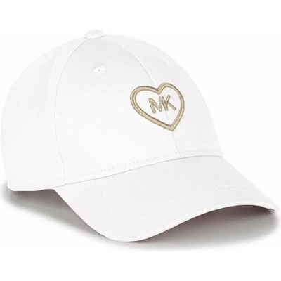 Michael Kors Детска памучна шапка Michael Kors в бяло с апликация (R11120)