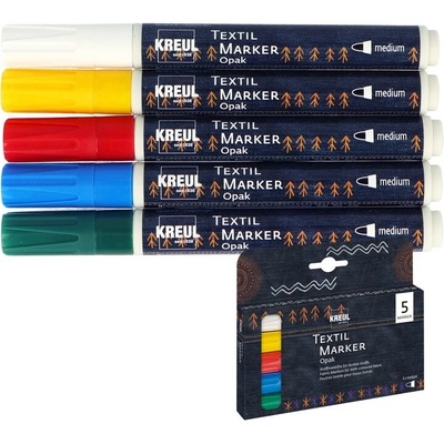 Kreul fixy na textil opak medium 5 ks