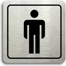 Accept Piktogram "WC muži" (80 × 80 mm) (stříbrná tabulka - černý tisk)