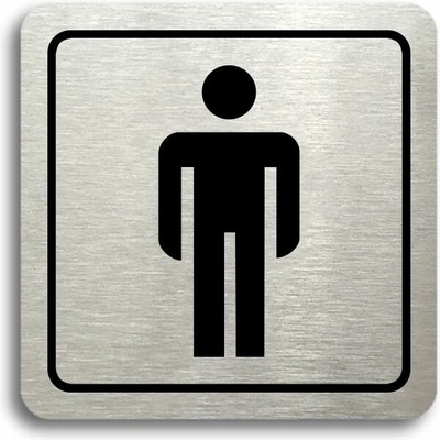 Accept Piktogram "WC muži" (80 × 80 mm) (stříbrná tabulka - černý tisk)