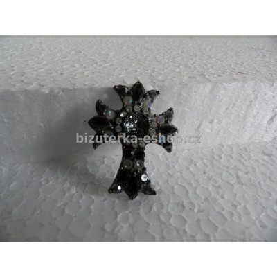Bizuterka-eshop.cz brož černá s kamínky BZ-03226