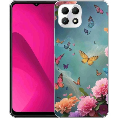 mmCase Gelový na T-Mobile T Phone 2 barevné květy a motýli