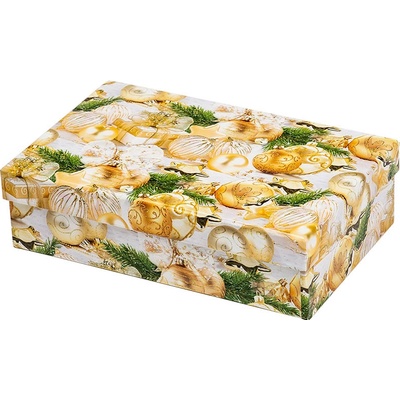 ARGUS Darčeková krabica vianočný papier - Zlaté ozdoby 25361174