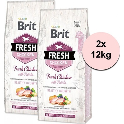 Brit Dog Fresh Chicken & Potato Puppy Healthy Growth 2 x 12 kg