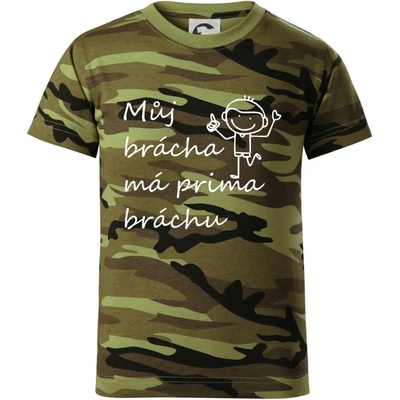 Můj brácha má prima bráchu! dětské maskáčové triko Zelený maskáč