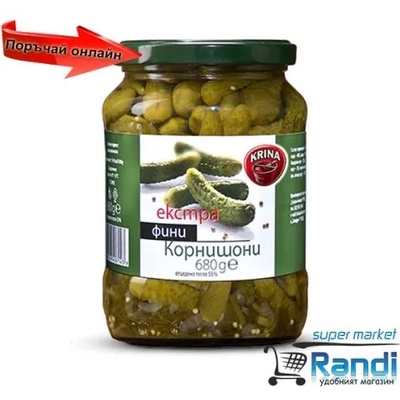 Крина Кисели краставички екстра Крина 680гр
