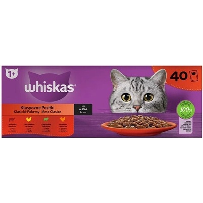Whiskas Klasické pokrmy ve šťávě 40 x 3,40 kg