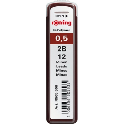 Rotring tuhy do mikrotužky 0,5 mm, 2B S0312630 12 ks