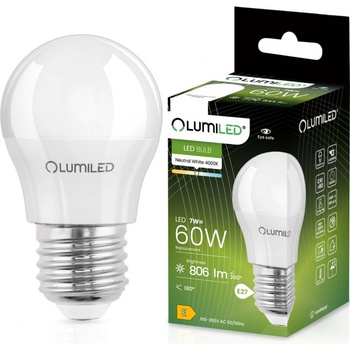 Lumiled LED žiarovka P45 E27 7W = 60W 770lm 4000K Neutrálne 360° vlákno Milk
