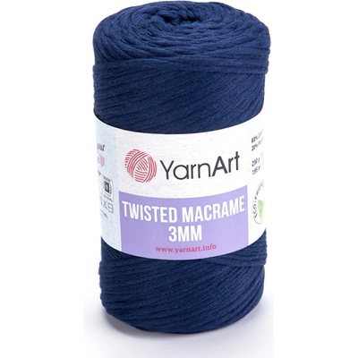 Pletací příze YarnArt TWISTED MACRAME 3mm 784 tmavě modrá, jednobarevná, 250g/195m