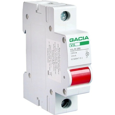 Signálka GACIA VIL-R-230 červená LED 230V AC DIN