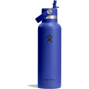 Hydro Flask Standard Mouth Water Bottle 621 ml (21 oz) with Flex Straw Cap - Capri Blue