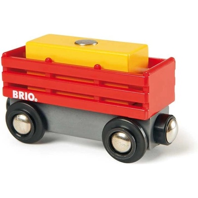 Brio Červený vagón se žlutým nákladem