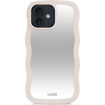 Holdit Гръб Holdit Wavy Case за iPhone 12/12 Pro - Light Beige/Mirror