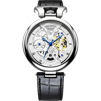 LIGE Часовник lige ha-29527 - Черен / Сребърен / Бял kp29527 (ha-29527)