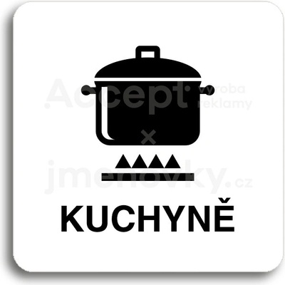 ACCEPT Piktogram kuchyně - bílá tabulka - černý tisk bez rámečku