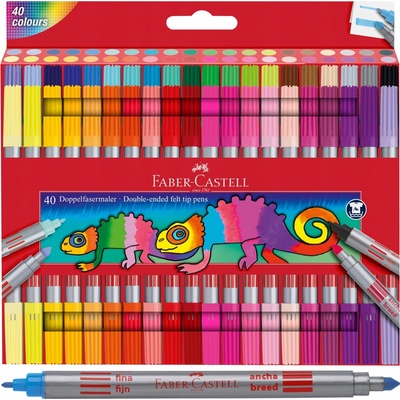 Faber-Castell oboustranné dětské fixy 40 ks 151140 – Zboží Dáma