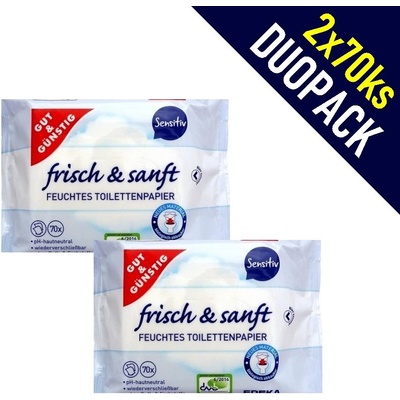 GUT&GÜNSTIG Frisch & Sanft SENSITIV 2 x 70 ks – Zbozi.Blesk.cz