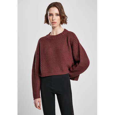 Urban Classics Дамска плетена блуза в тъмночервено Urban Classics Ladies Wide Oversize Sweater UB-TB2359-01151 - Тъмночервен, размер 4XL