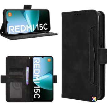 Xiaomi Кожен калъф портфейл с Протектор за Xiaomi Redmi 15C 5G / 4G / Poco C85 4G, Слот за карти и Магнитна катарама, 5 цвята