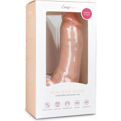 Easytoys dildo s přísavkou s varlaty 20 cm tělová barva