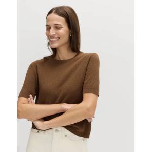 Marks & Spencer Плетен топ тесен крой букле, с висок дял памук Marks & Spencer зелена Marks & Spencer | Zelen | ЖЕНИ | S