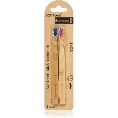 SOFTdent Bamboo Kids dětské zubní kartáčky medium 2 ks