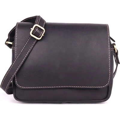 pevná kožená crossbody kabelka HGL no. 963 Černá