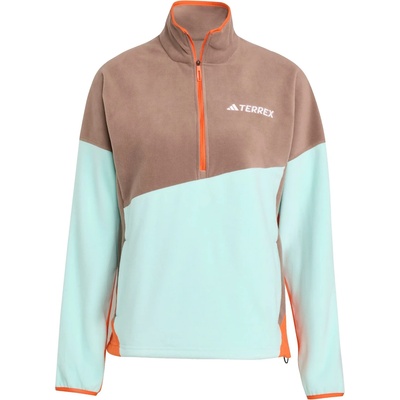 adidas Terrex Дамско поларено яке Adidas terrex Women's Terrex Multi Climawarm Fleece Anorak Fleece jacket - Trace Brown / Semi Flash Aqua / Semi Impact Orange - размер XS (105-6714-0111)
