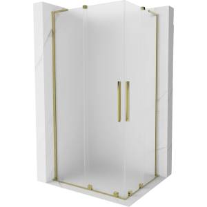 Mexen Velar L Duo плъзгаща се душ кабина 90 x 80 cm, матирано, златно - 871-090-080-02-33-50 (871-090-080-02-33-50)