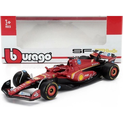 Bburago Ferrari F1 Sf 24 Team Scuderia Ferrari N 16 Winner Italy Monza Gp 2024 Charles Leclerc Červená Bílá Černá 1:43