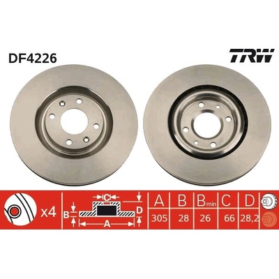 Brzdový kotúč TRW DF4226