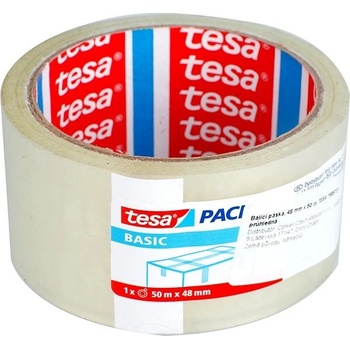 Tesa - Baliaca páska BASIC, transparentná, 50 m x 48 mm