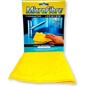  Microfibre микрофибърна кърпа, Универсална, Жълта, 30х30см, 1 брой