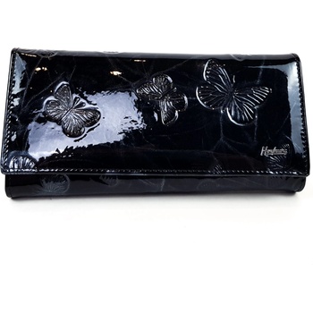 Черно лакирано портмоне - пеперуди