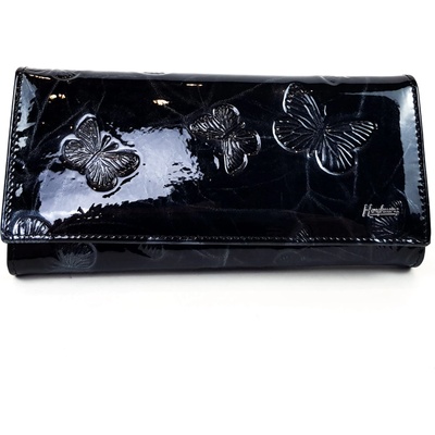 Черно лакирано портмоне - пеперуди