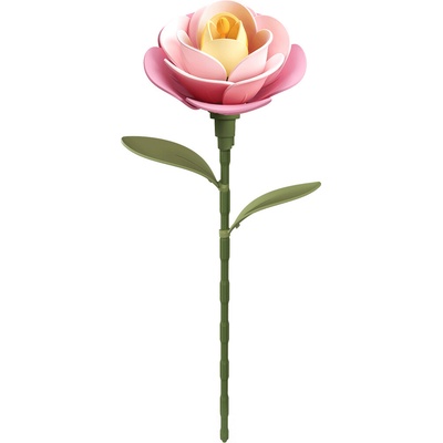 ROBOTIME Roker Floral Art: 3D puzzle Ružová kamélia 37 ks