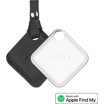 FIXED kožený obal s karabínou pre AirTag čierny FIXWAT-C2-BK