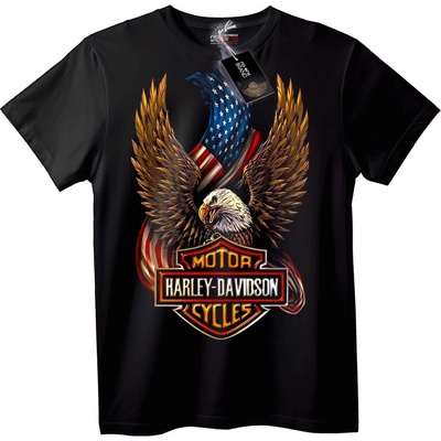 NOONEBRAND Тениска Harley-Davidson Орел Знаме - 7XL, Black