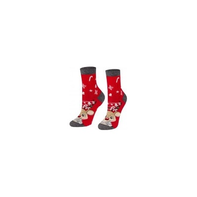 Dámske vianočné ponožky Sob RED červená
