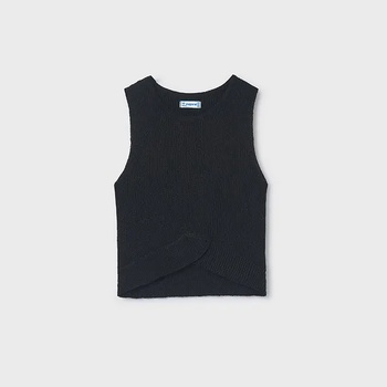 MAYORAL Топ трикотажен рипс в черен цвят за момиче Майорал