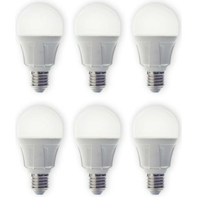 Lindby LED žiarovka, sada 6 kusov, E27, 8,5 W, matná, 3 000 K