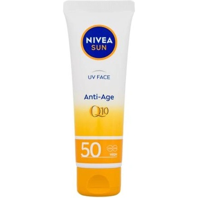 Nivea Sun UV Face Q10 Anti-Age SPF50 слънцезащитен крем против бръчки 50 ml за жени
